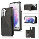 Magnetic Snap Two Row Credit Card Holder Samsung S21 Wallet Case