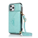 Leather Phone Case Purse With Strap for iPhone 12