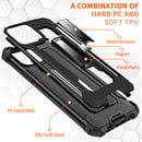 Hybrid Shock Absorption Protective iPhone 12 Case With Kick Stand