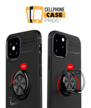 Hybrid Armor Rugged Shockproof Case with Slim Magnetic Holder Ring Stand for iPhone 12