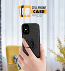 Hybrid Armor Rugged Shockproof Case with Slim Magnetic Holder Ring Stand for iPhone 12