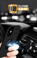 Hybrid Armor Rugged Shockproof Case with Slim Magnetic Holder ring stand for Samsung S21