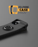 Hybrid Armor Rugged Shockproof Case with Slim Magnetic Holder Ring Stand for iPhone 12