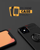 Hybrid Armor Rugged Shockproof Case with Slim Magnetic Holder Ring Stand for iPhone 12