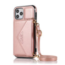 Leather Phone Case Purse With Strap for iPhone 12